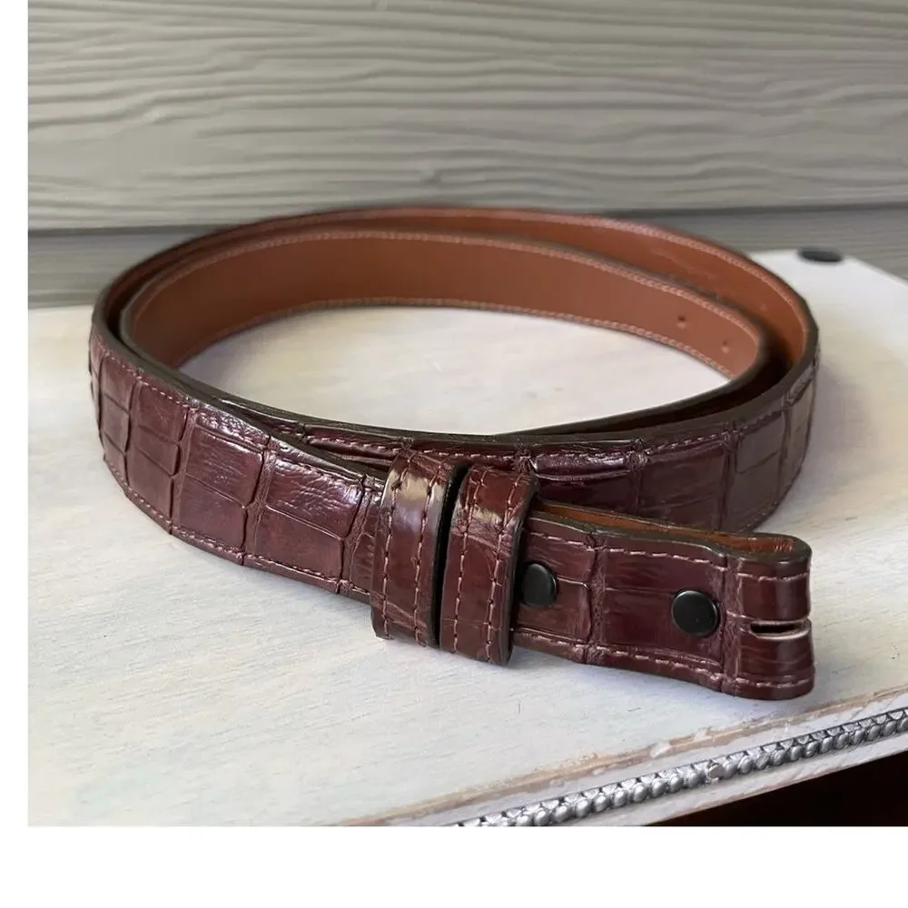 Pinto Ranch Genuine Crocodile Leather Brown Men’s Western Dress Belt Size 44